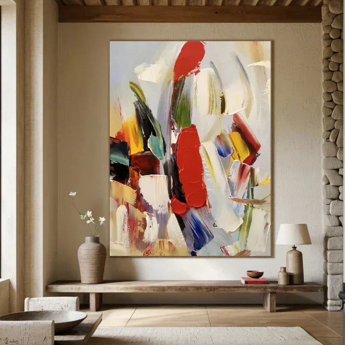 Colorful Abstract Textured Oil Painting - Modern Large Canvas Wall Art#AB14079