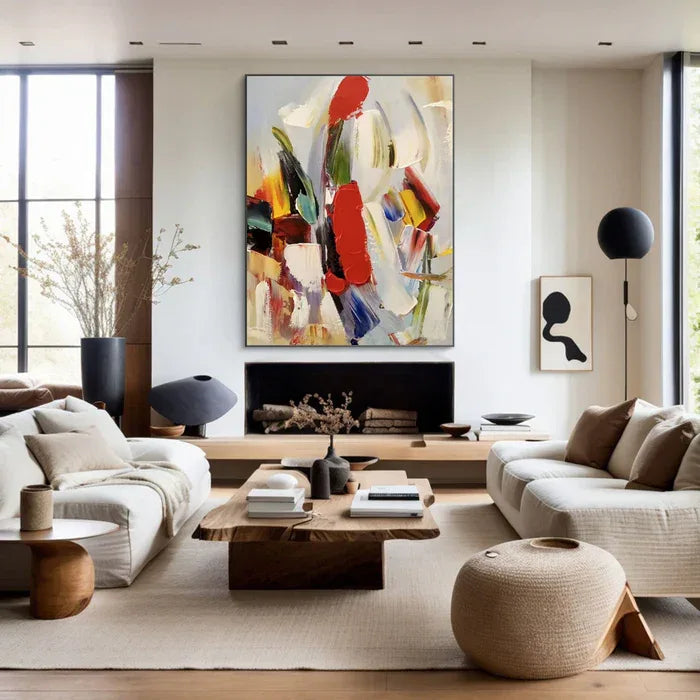 Colorful Abstract Textured Oil Painting - Modern Large Canvas Wall Art#AB14079