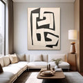 Dual Tone Labyrinth Flow-Geometric Black and White Maze Abstract Wall Art
