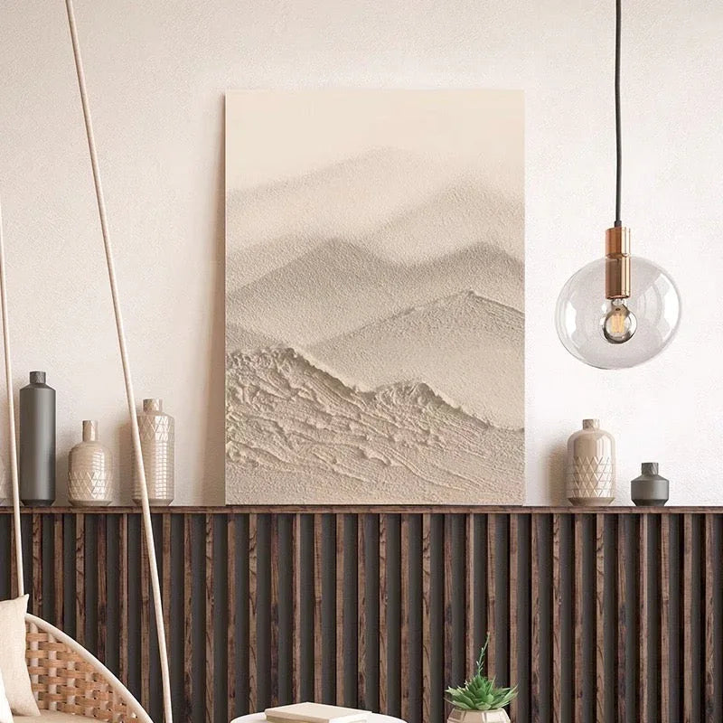 Hidden Mountain - Minimalist Wabi Sabi Abstract Mountain Texture Wall Art