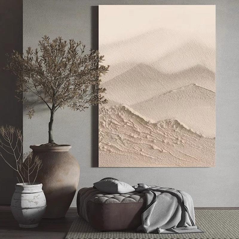Hidden Mountain - Minimalist Wabi Sabi Abstract Mountain Texture Wall Art