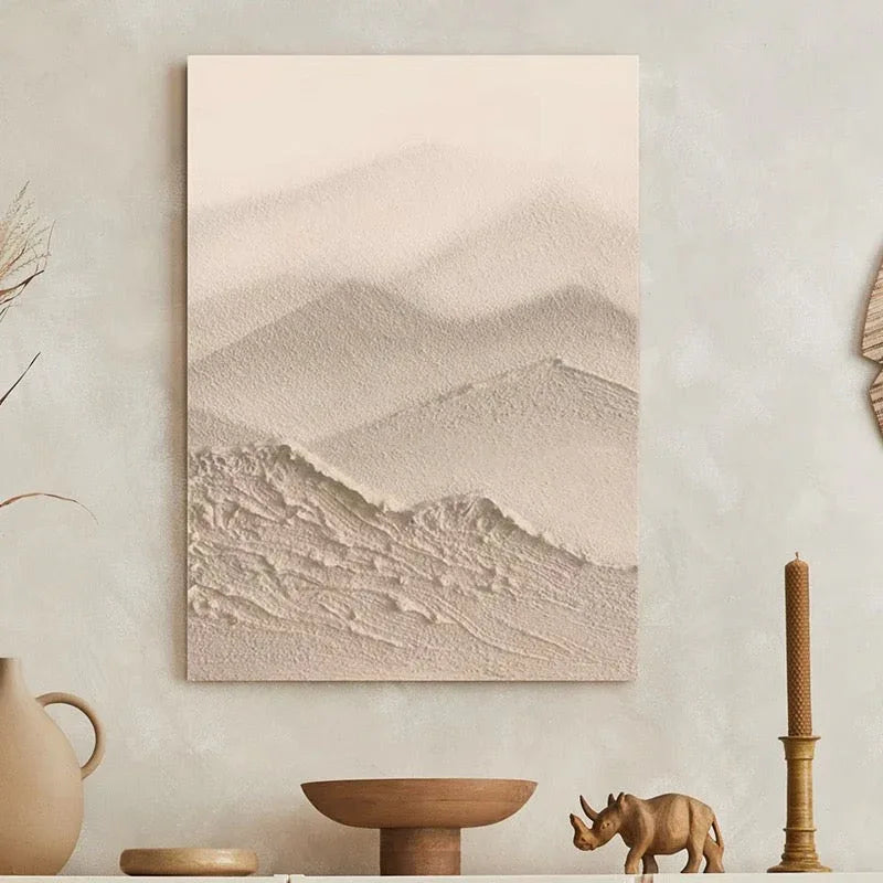 Hidden Mountain - Minimalist Wabi Sabi Abstract Mountain Texture Wall Art