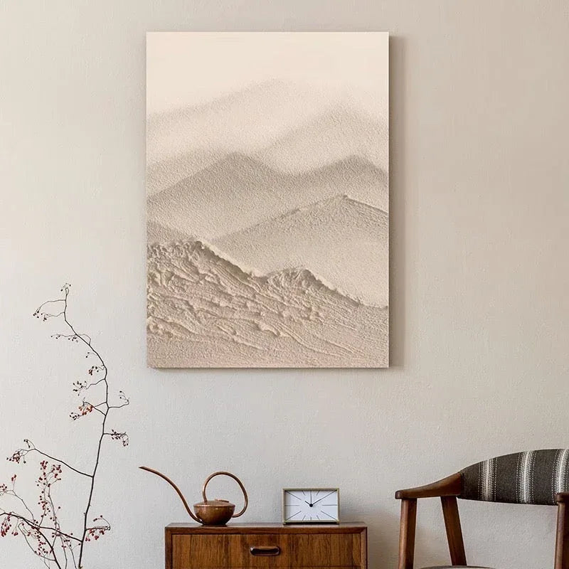 Hidden Mountain - Minimalist Wabi Sabi Abstract Mountain Texture Wall Art