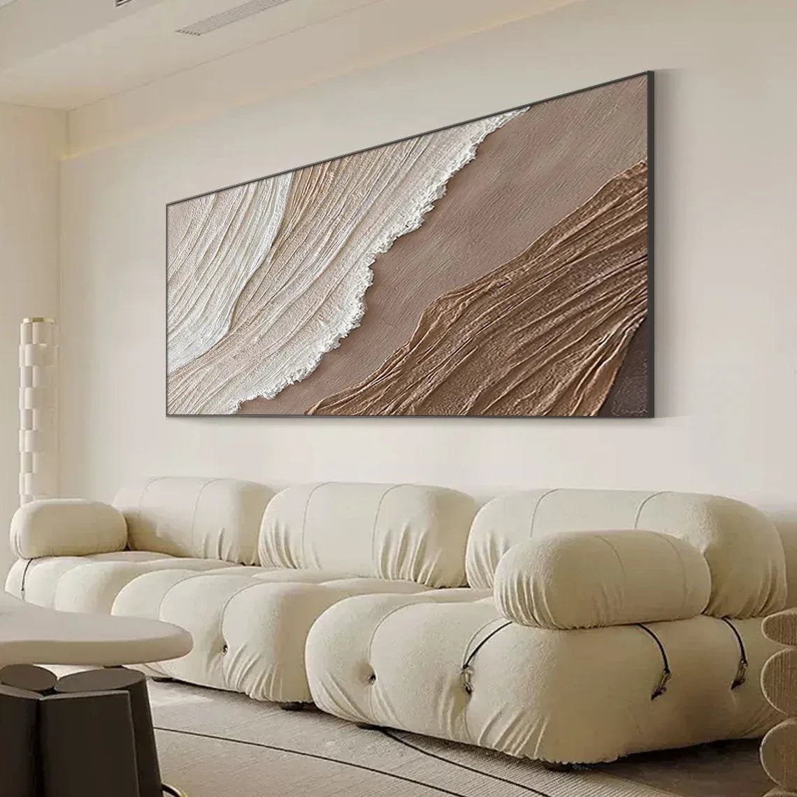 Earthly Harmony Abstract Art-Minimalist Abstract Sand Wave Texture Oil Painting Wall Art