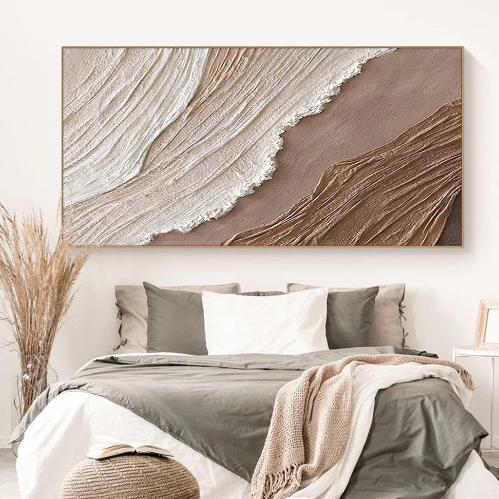 Earthly Harmony Abstract Art-Minimalist Abstract Sand Wave Texture Oil Painting Wall Art
