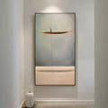 Silent Voyage-Modern Minimalist Style Solitary Boat Abstract Wall Art