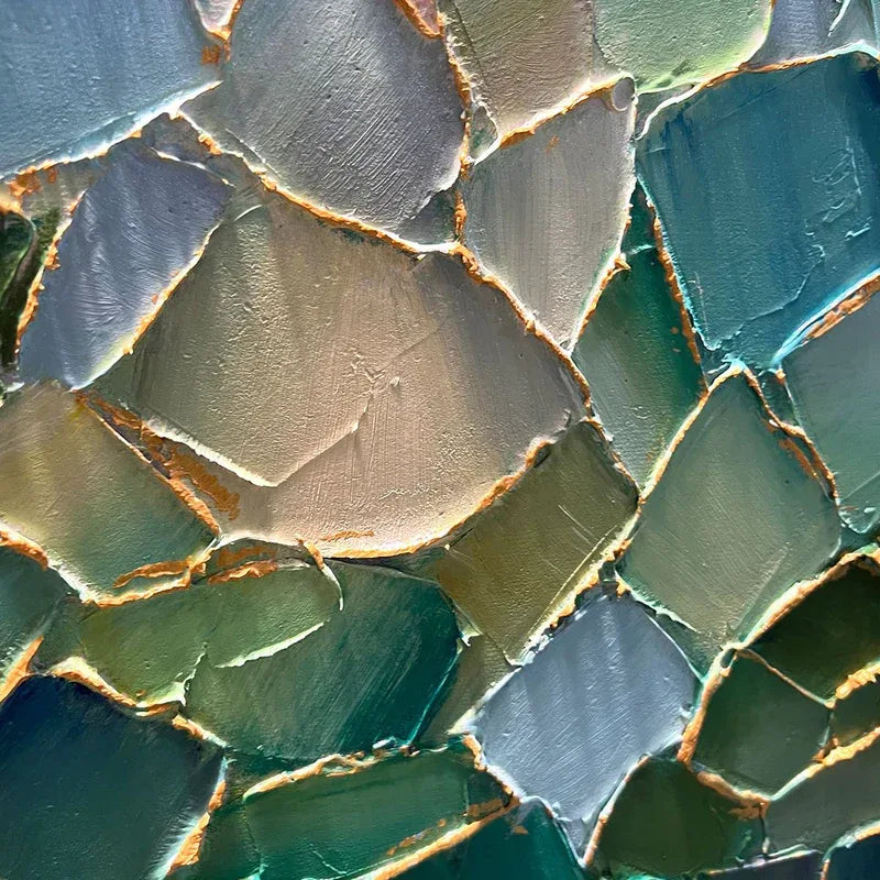 Shattered Glass Mosaic – Textured Abstract Oil Painting Wall Art#AB14001