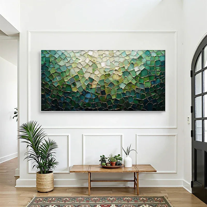 Shattered Glass Mosaic – Textured Abstract Oil Painting Wall Art#AB14001