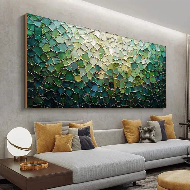 Shattered Glass Mosaic – Textured Abstract Oil Painting Wall Art#AB14001