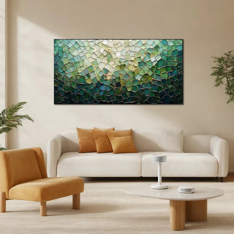 Shattered Glass Mosaic – Textured Abstract Oil Painting Wall Art#AB14001