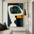 Ebon Harmony-Hand Drawn Thick Painted Abstract three-Dimensional Character Wall Art