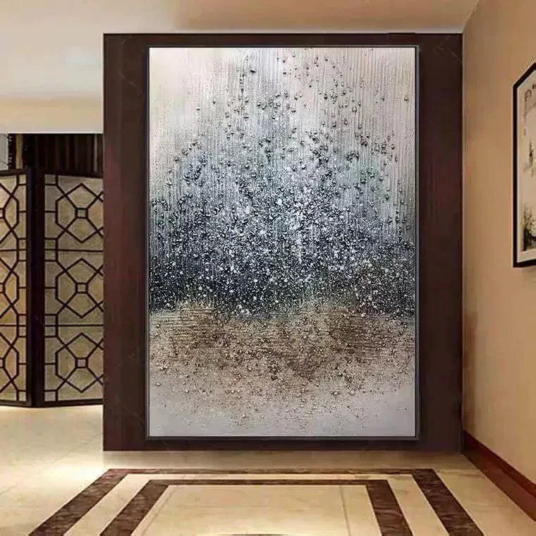 Ethereal Rain-Modern Texture Particle Relief Abstract Wall Art