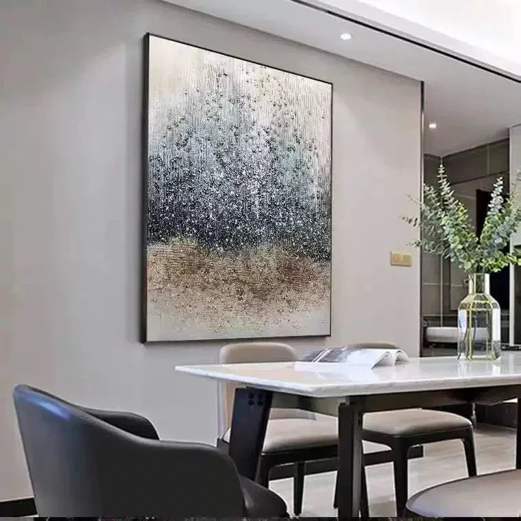 Ethereal Rain-Modern Texture Particle Relief Abstract Wall Art