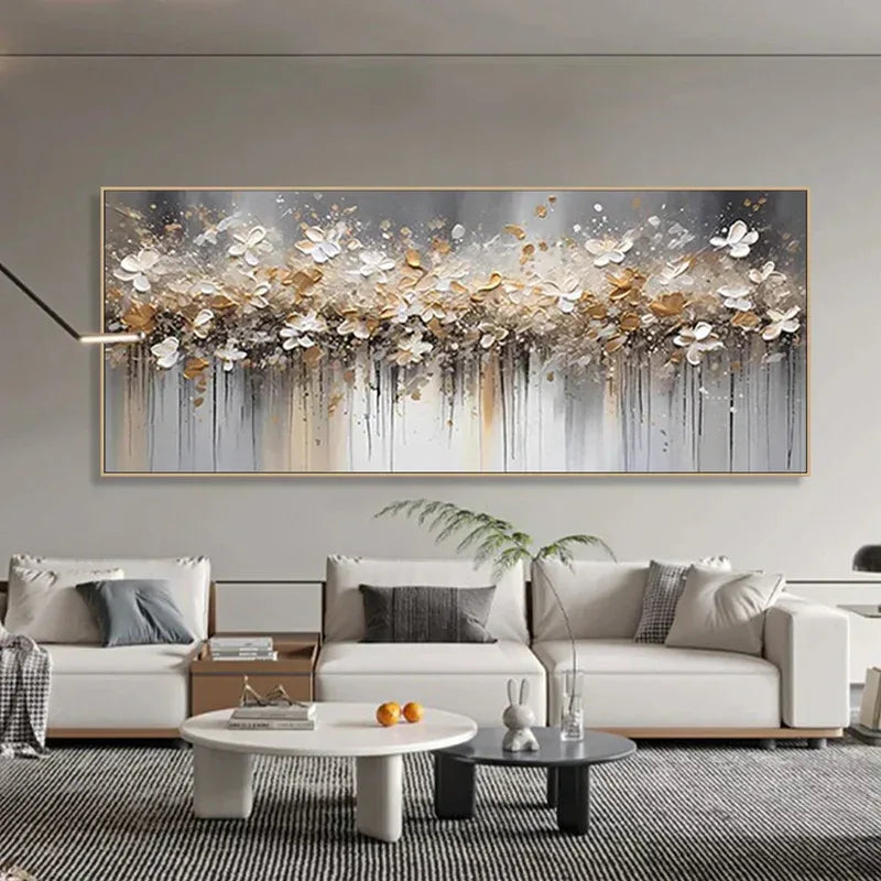 Falling Petal Symphony-Thick painted 3D Petal Horizontal Wall Art#FL10040