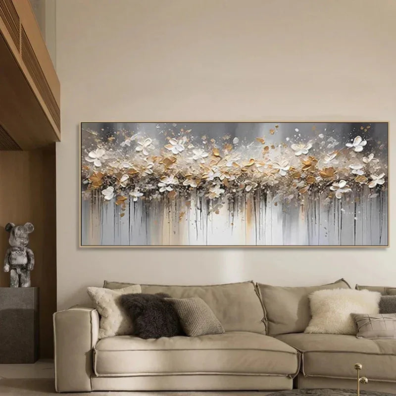 Falling Petal Symphony-Thick painted 3D Petal Horizontal Wall Art#FL10040
