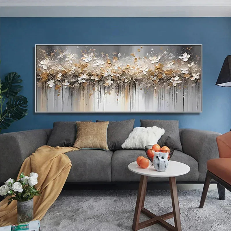 Falling Petal Symphony-Thick painted 3D Petal Horizontal Wall Art#FL10040