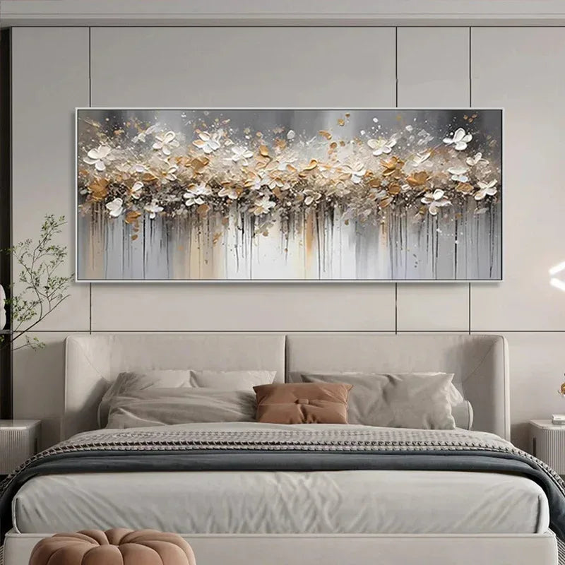 Falling Petal Symphony-Thick painted 3D Petal Horizontal Wall Art#FL10040