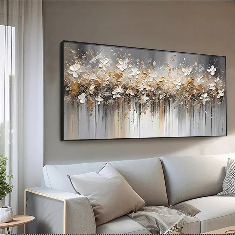 Falling Petal Symphony-Thick painted 3D Petal Horizontal Wall Art#FL10040