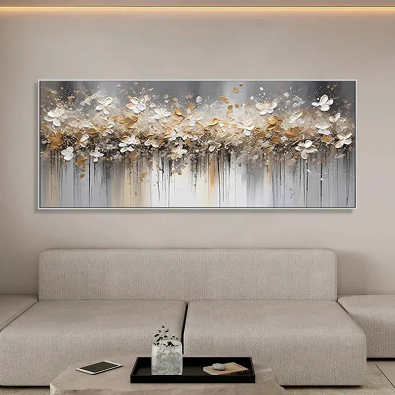 Falling Petal Symphony-Thick painted 3D Petal Horizontal Wall Art#FL10040