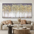 Forest of Gold Hues-Hand Drawn Texture Golden Forest Abstract Wall Art