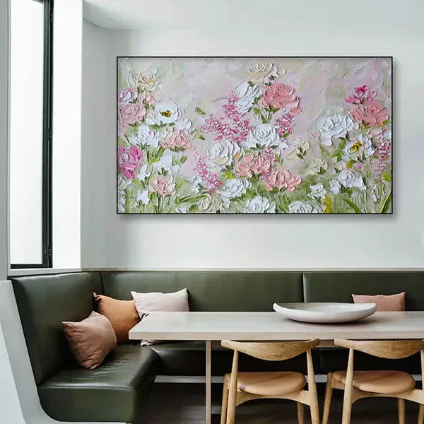 Garden of Bloom-Modern Interior Decoration Pink Texture Flower Wall Art#FL10025