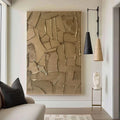 Golden Fragments - Modern Wabi-Sabi Textured Abstract Oil Painting#AB14087