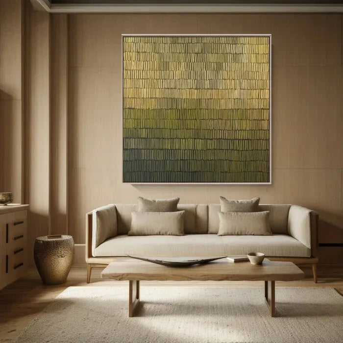 Golden Rhythm – Minimalist Textured Line Abstract Oil Painting Wall Art#AB14076