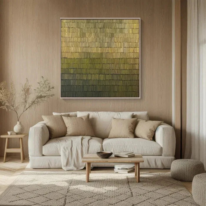 Golden Rhythm – Minimalist Textured Line Abstract Oil Painting Wall Art#AB14076