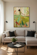 Grace in Motion - Hand-Painted Textured Ballerina Oil Painting#AB14098