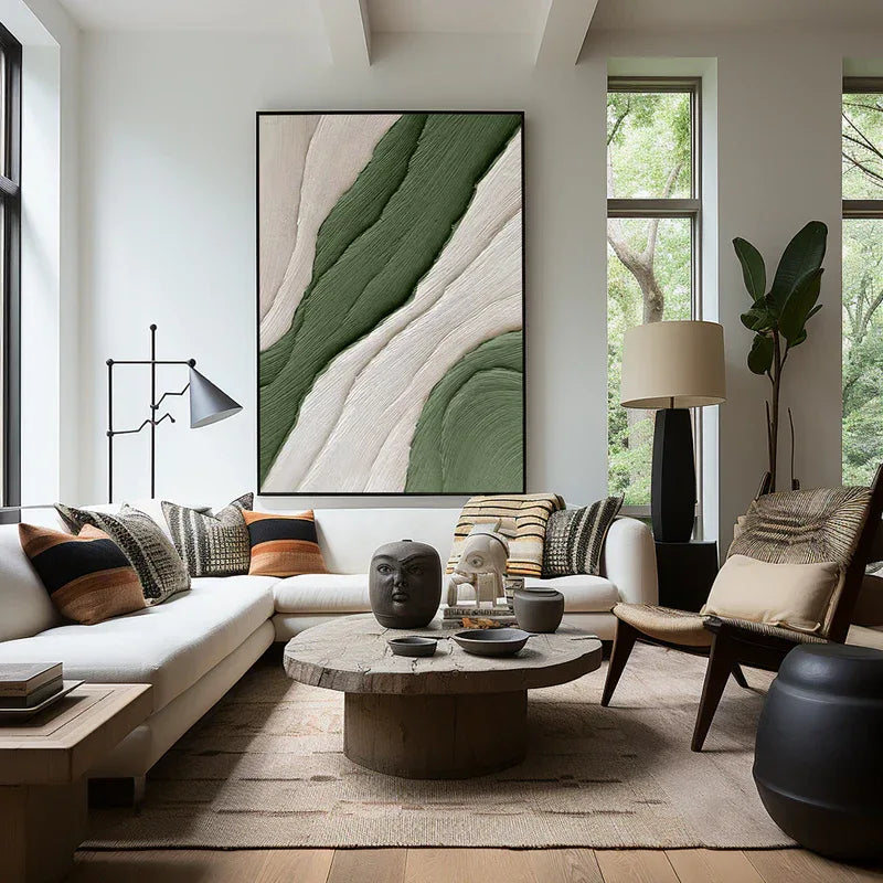 Modern Minimalist Textured Canvas - Earthy Tones for Elegant Interiors