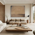 Horizon of Silence - Minimalist Wabi-Sabi Abstract Oil Painting in Earth Tones#AB14084
