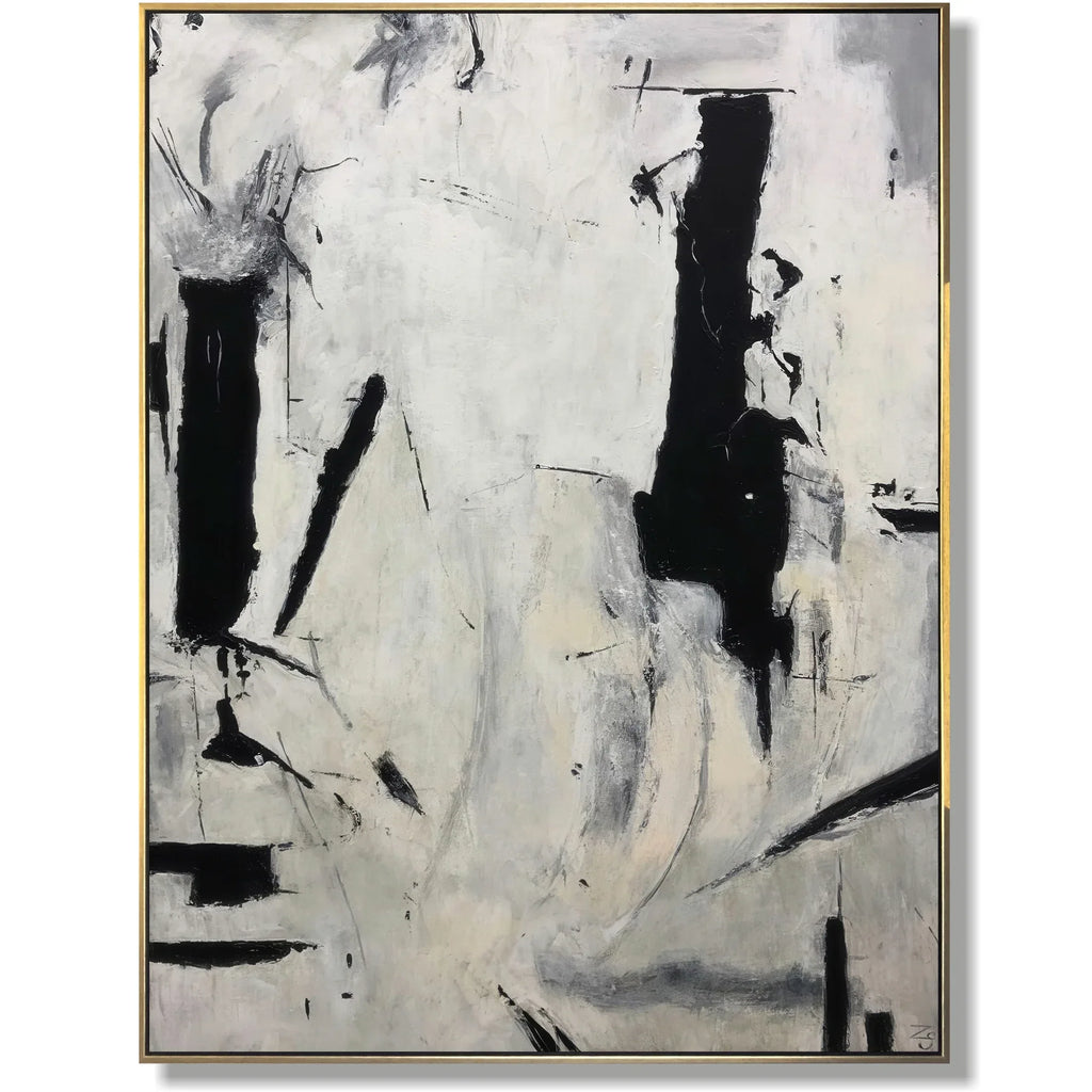 Monochrome Graffiti - Modern Interior Decoration Black and White Graffiti Abstract Wall Art