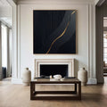 Modern Black  Golden Accent Textured Wall Art#WB10103