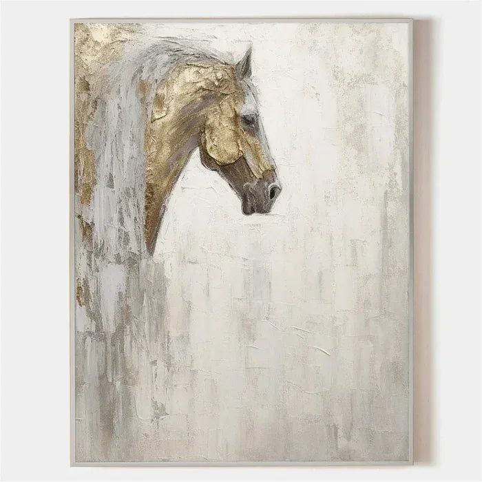 Majestic Grace - Hand-Painted Horse Textured Oil Painting#AB14104