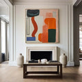 Modern Harmony - Geometric Abstract Color Block Oil Painting#AB14090