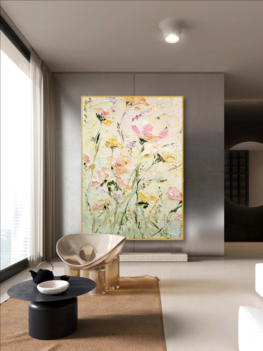 Spring Blossom - Hand Drawn Thick Painted Floral Texture Wall Art#FL10061