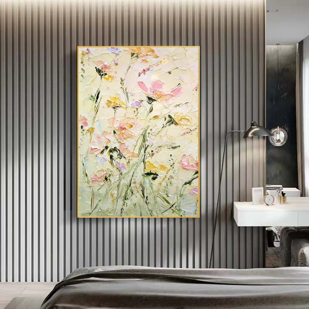 Spring Blossom - Hand Drawn Thick Painted Floral Texture Wall Art#FL10061