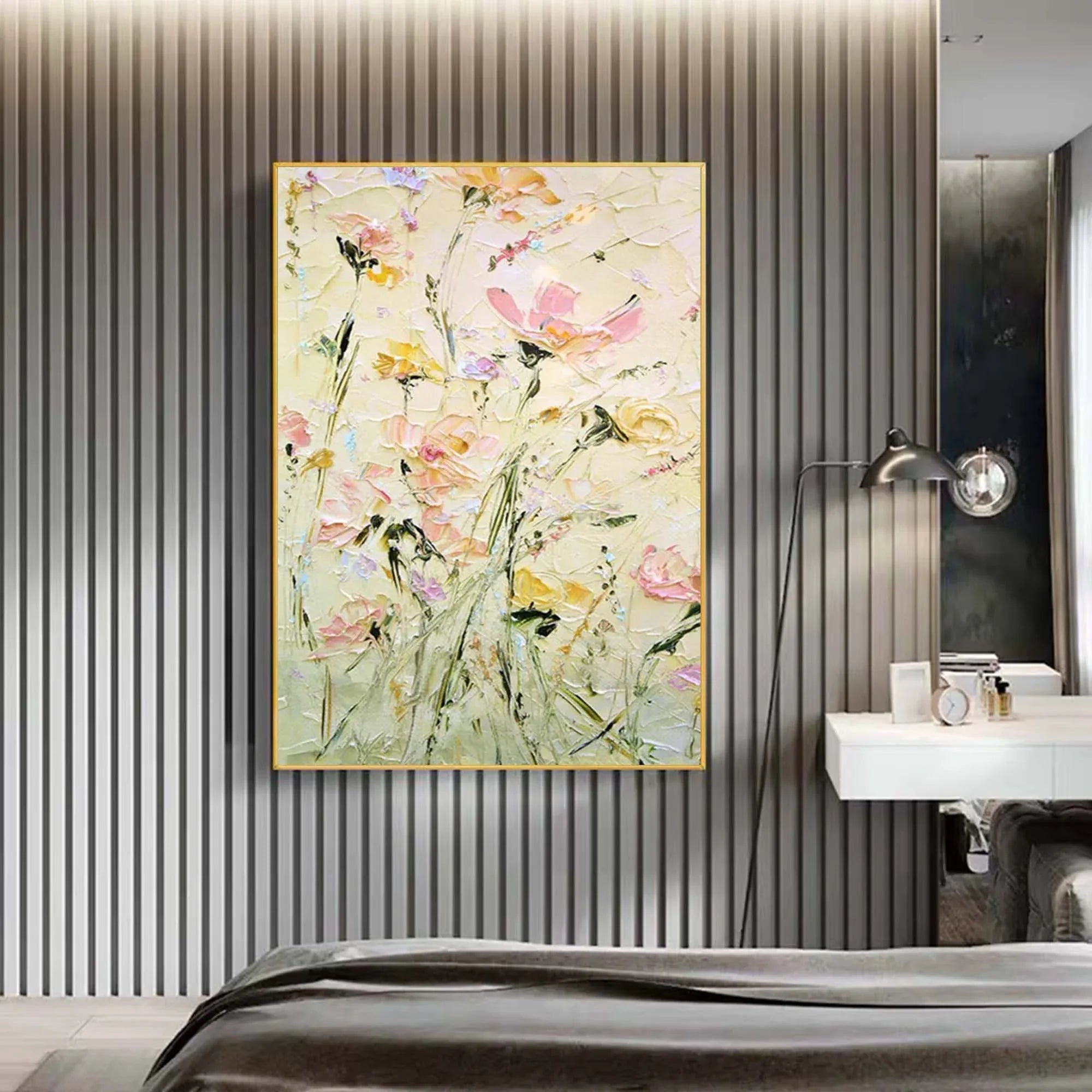 Spring Blossom - Hand Drawn Thick Painted Floral Texture Wall Art#FL10061