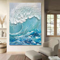 Ocean Symphony-Vertical Three-Dimensional Wave Textured Wall Art in Interior Design