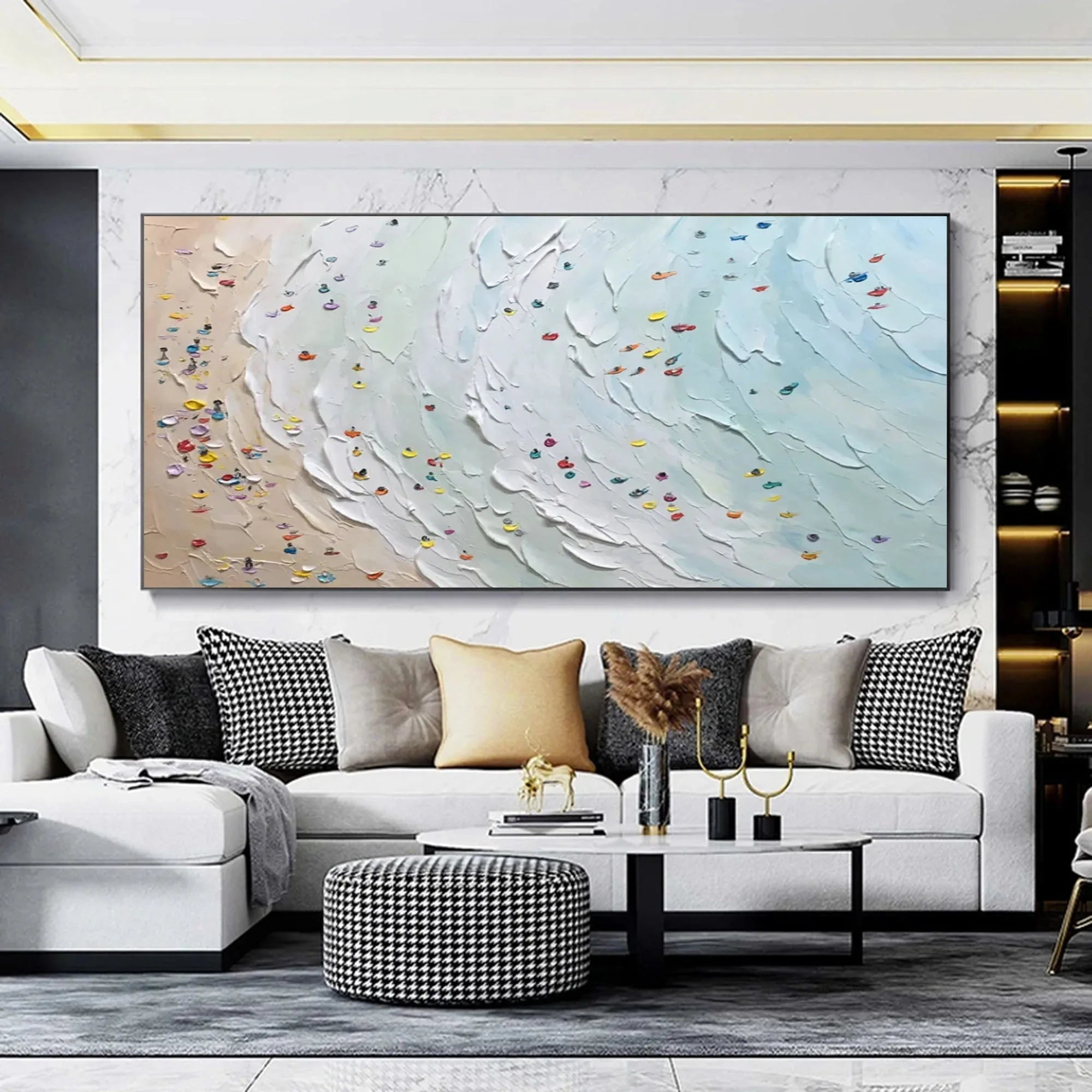 Ocean Breeze-Modern Interior Design Beach Texture Abstract Wall Art