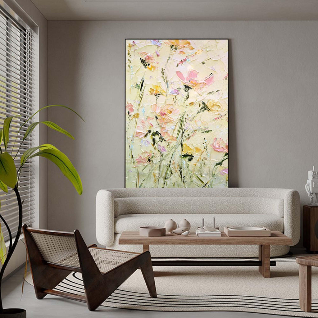 Spring Blossom - Hand Drawn Thick Painted Floral Texture Wall Art#FL10061