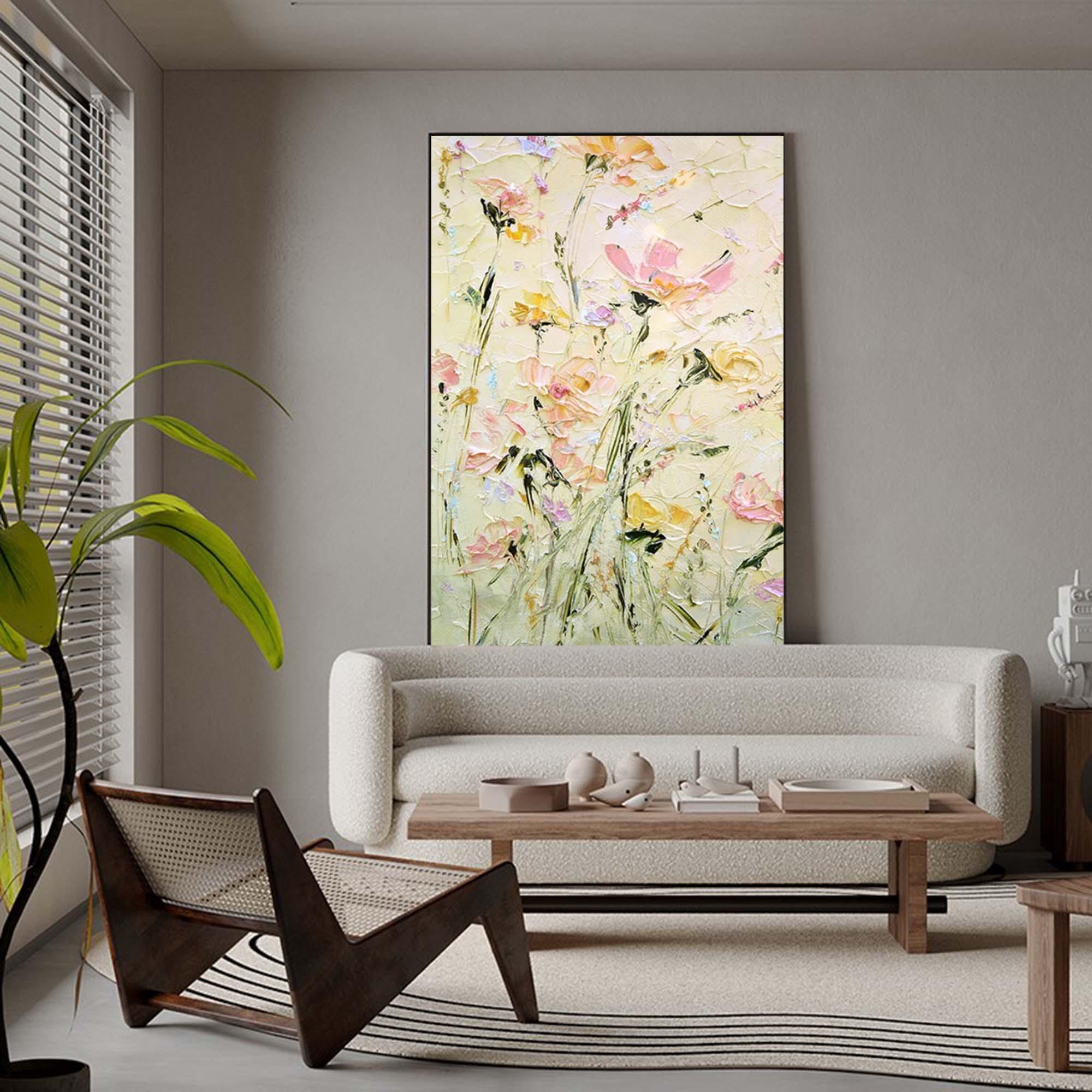 Spring Blossom - Hand Drawn Thick Painted Floral Texture Wall Art#FL10061