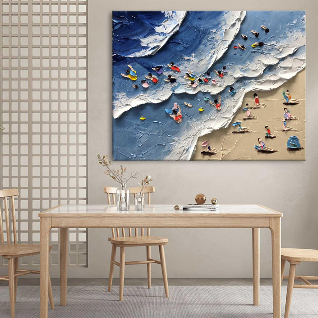 Seaside Delight-Thick Painted Seaside Texture Oil Painting Wall Art