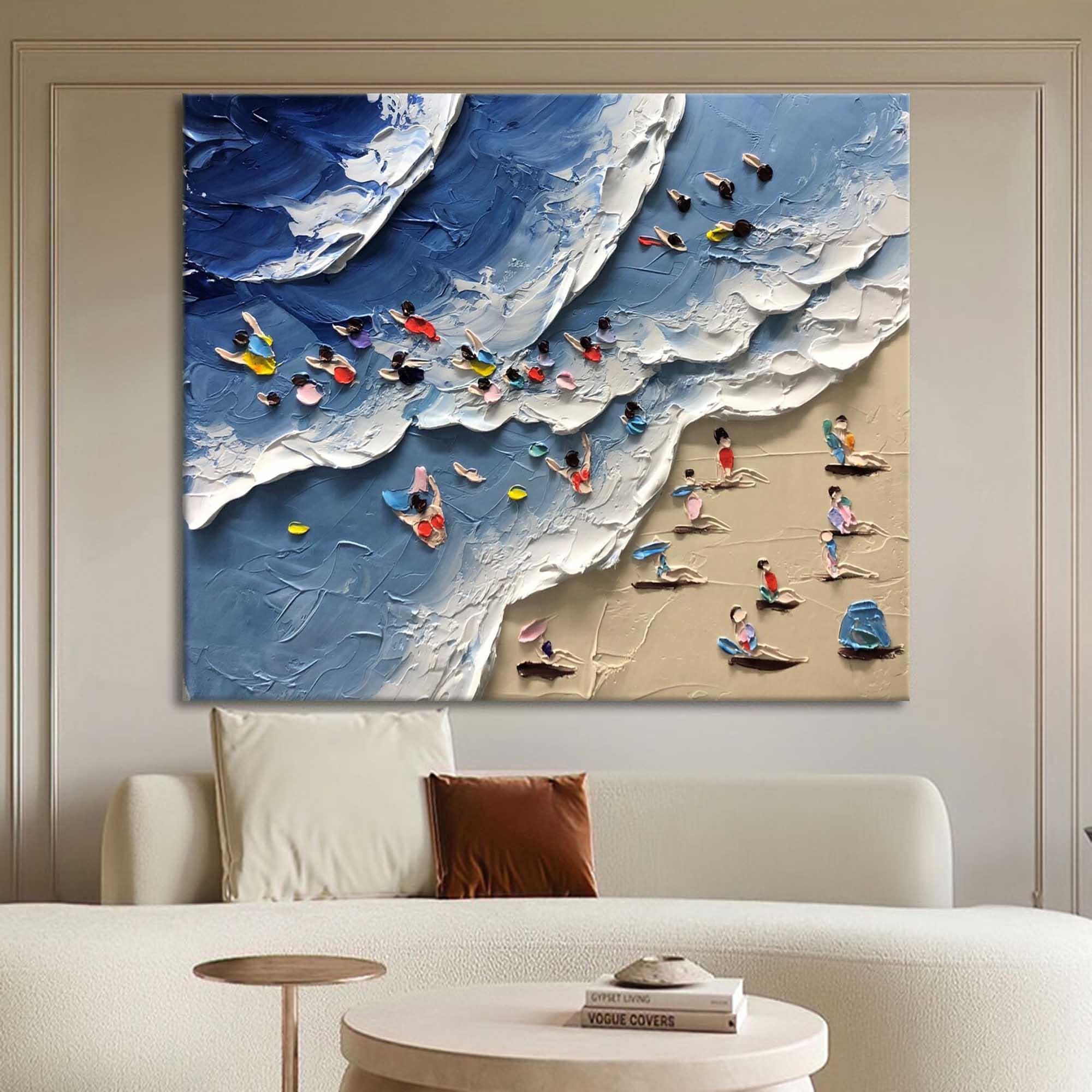 Seaside Delight-Thick Painted Seaside Texture Oil Painting Wall Art