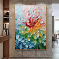 Blooming Radiance-Hand Drawn Color Three-Dimensional Flower Abstract Wall Art#FL10007