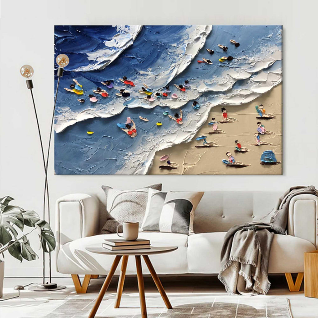 Seaside Delight-Thick Painted Seaside Texture Oil Painting Wall Art