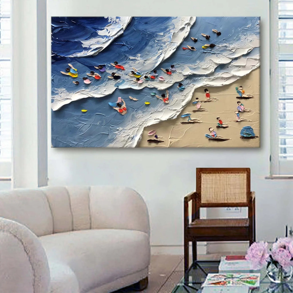 Seaside Delight-Thick Painted Seaside Texture Oil Painting Wall Art