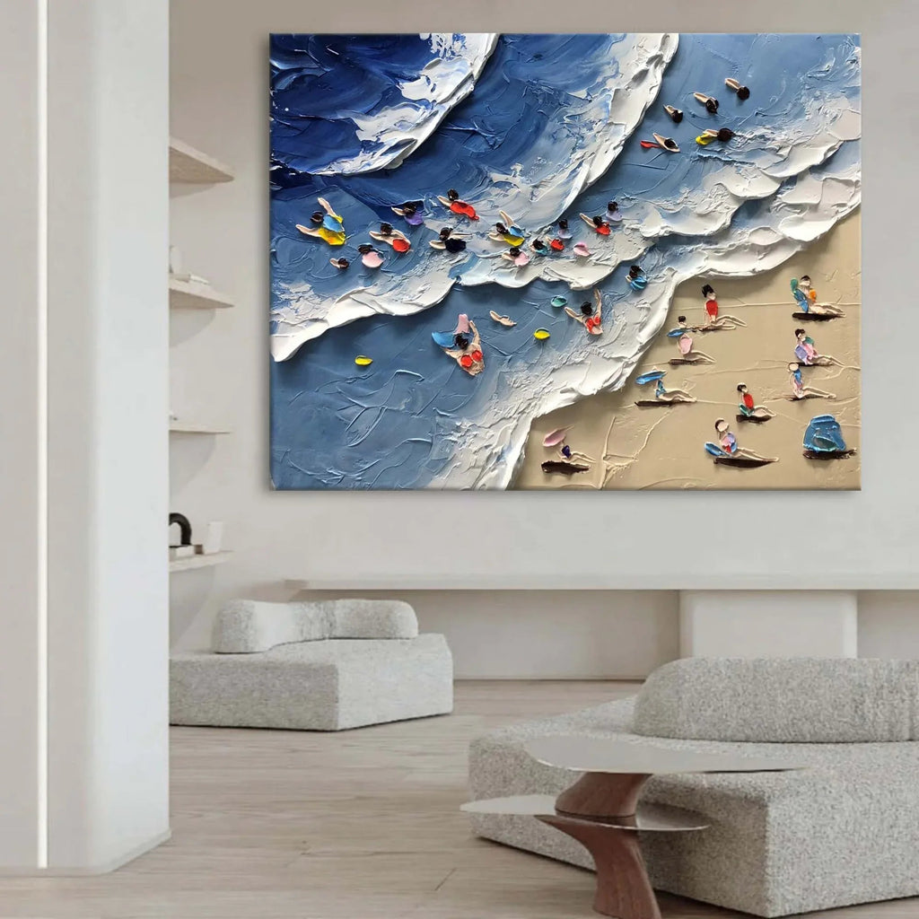Seaside Delight-Thick Painted Seaside Texture Oil Painting Wall Art