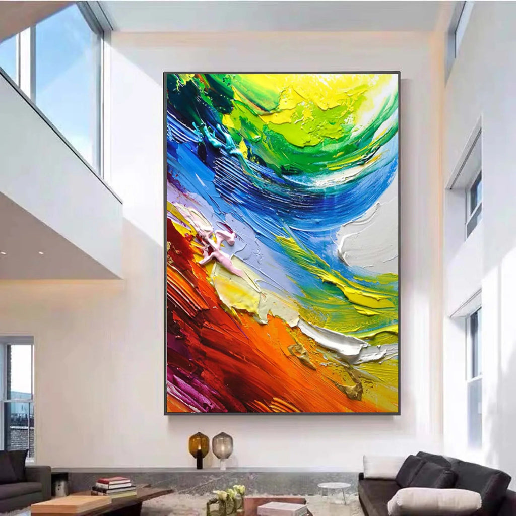 Color Symphony - Multi Color Vortex Abstract Texture Wall Art