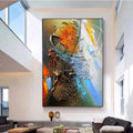 Cosmic Fusion-Multi Color Abstract Thick Painted Oil Painting Wall Art